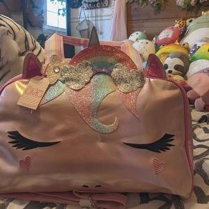 OMG Accessories Miss Gwen Glitter Flower Crown Unicorn Duffle Bag